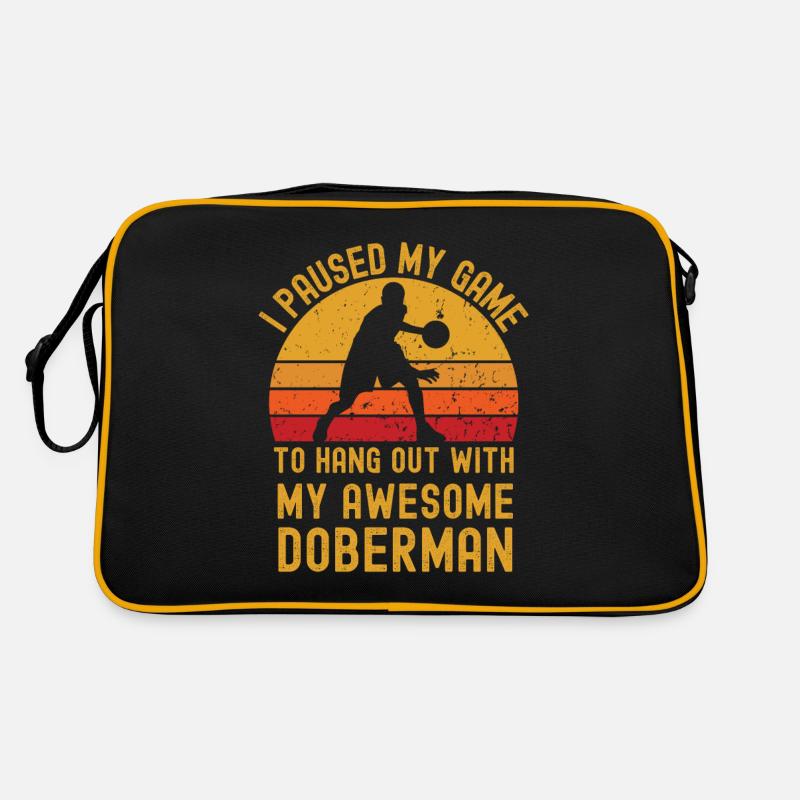 Basketball and Doberman Retro Bag