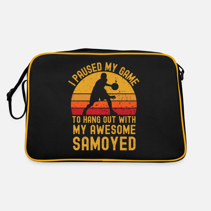 Basketball und Samojede Retro Tasche