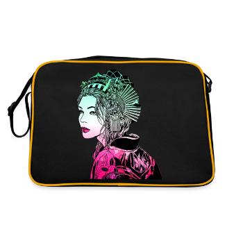 Geisha japonaise Guerrier Samouraï 106 - Sac Retro - noir/or - Dos