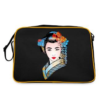 Geisha japonaise chrysanthème Kimono 107 - Sac Retro - noir/or - Dos