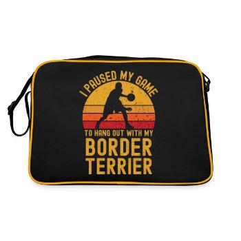 Basketball and Border Terrier - Retro Bag - black/gold - Back