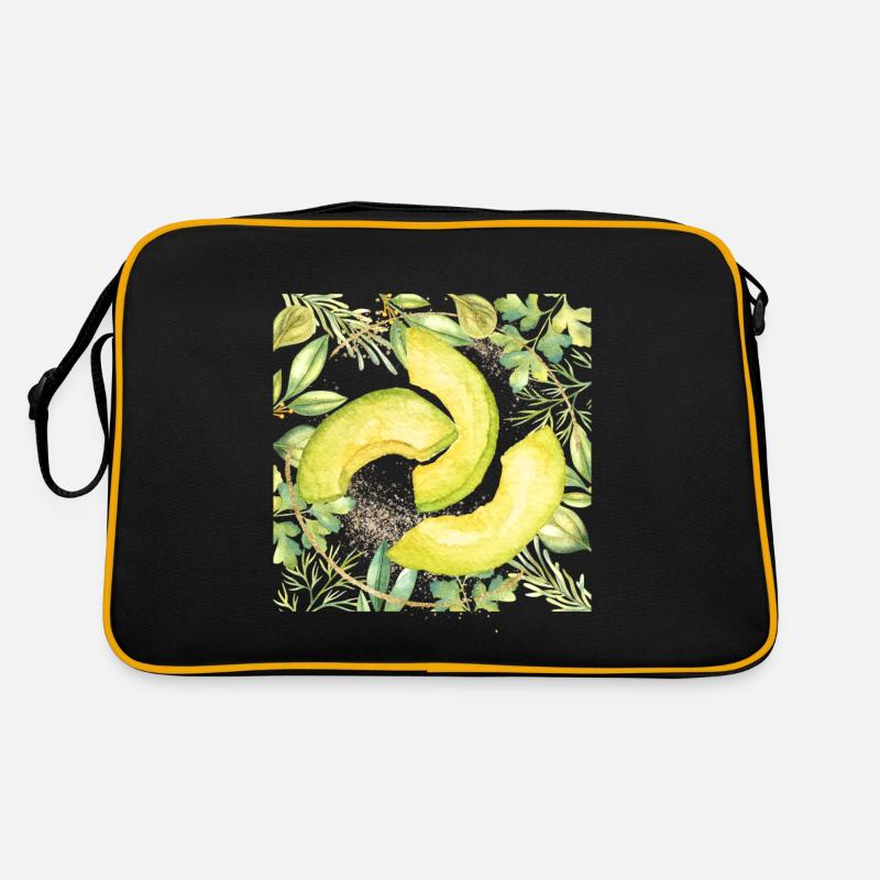 Avocado - Retro Tasche - Schwarz/Gold