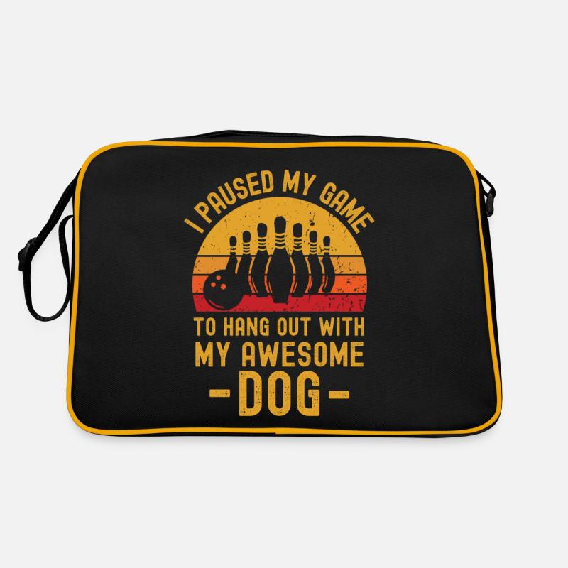 Bowling and dog Retro Bag