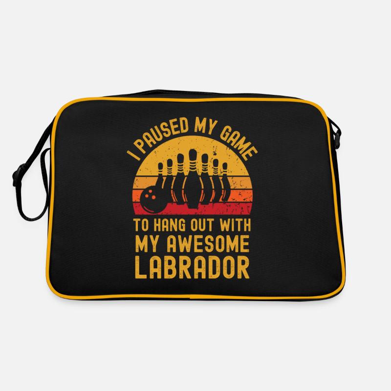 Bowling und Labrador Retro Tasche