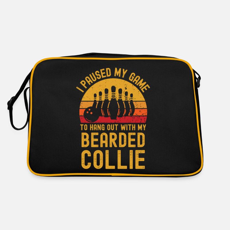 Bowling and Bearded-Collie Retro Bag