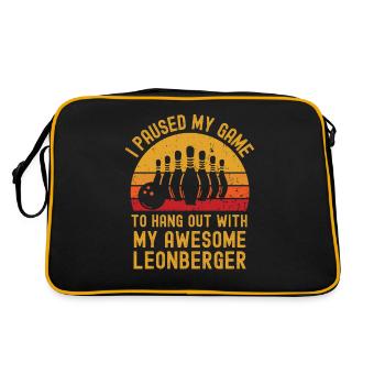Bowling and Leonberger - Retro Bag - black/gold - Back