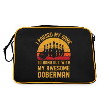 Bowling et Doberman - Sac Retro - noir/or - Dos