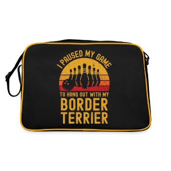 Bowling and Border Terriers - Retro Bag - black/gold - Back