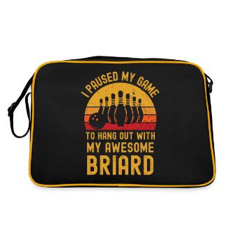 Bowling und Briard - Retro Tasche - Schwarz/Gold - Hinten