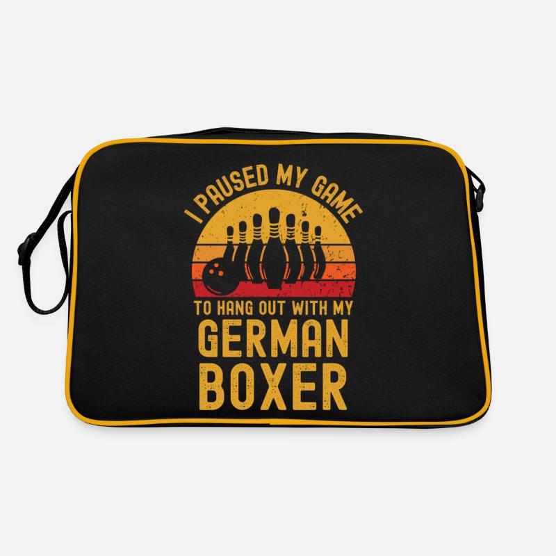 Bowling und Deutscher-Boxer Retro Tasche