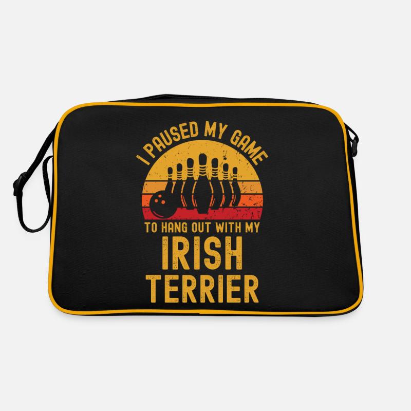 Bowling und Irish-Terrier Retro Tasche