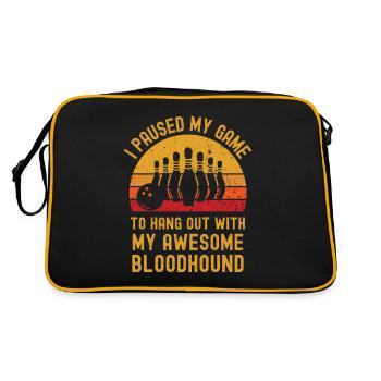 Bowling und Bloodhound - Retro Tasche - Schwarz/Gold - Hinten