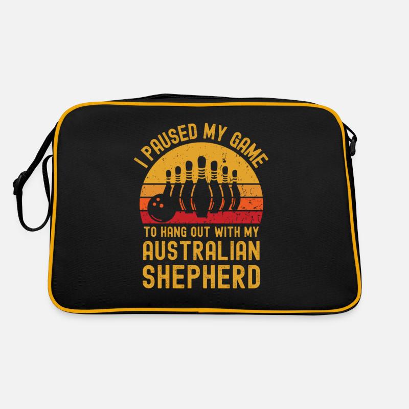 Bowling and Australian Shepherd Retro Bag
