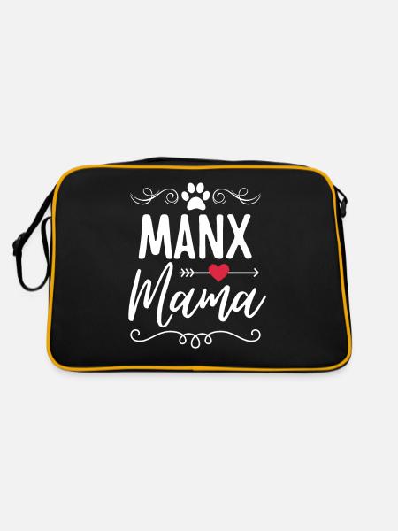 Manx Mama - Retro Tasche - Schwarz/Gold