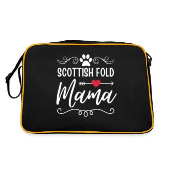 Schottische-faltohrkatze Mama - Retro Tasche - Schwarz/Gold - Hinten