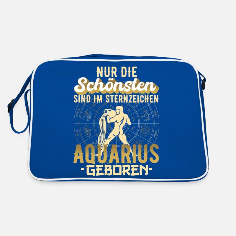 Sternzeichen Aquarius Wassermann Spruch Geschenk Retro Tasche