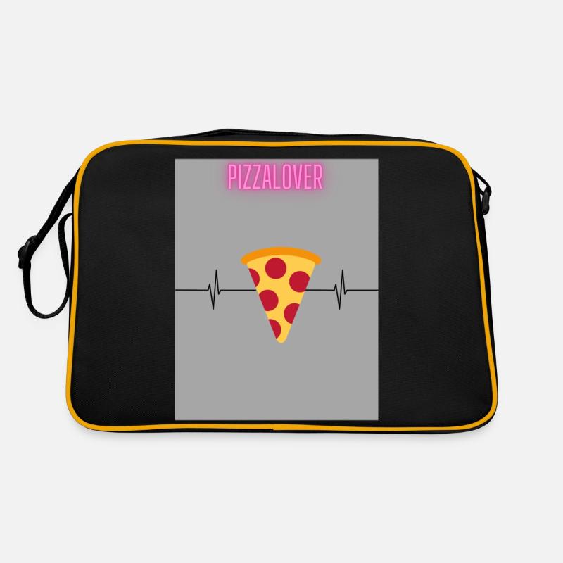 Pizzalover - Retro Tasche - Schwarz/Gold