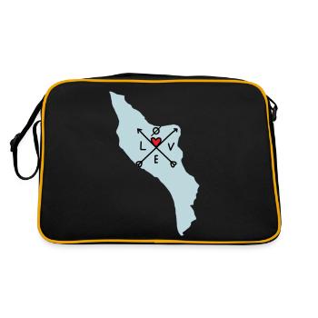 Il d'oléron liebt alle Richtungen - Retro Tasche - Schwarz/Gold - Hinten