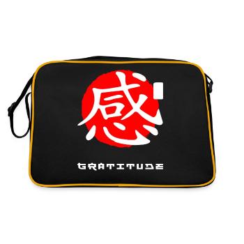 Gratitude Japon citer des mots kanji japonais - Sac Retro - noir/or - Dos