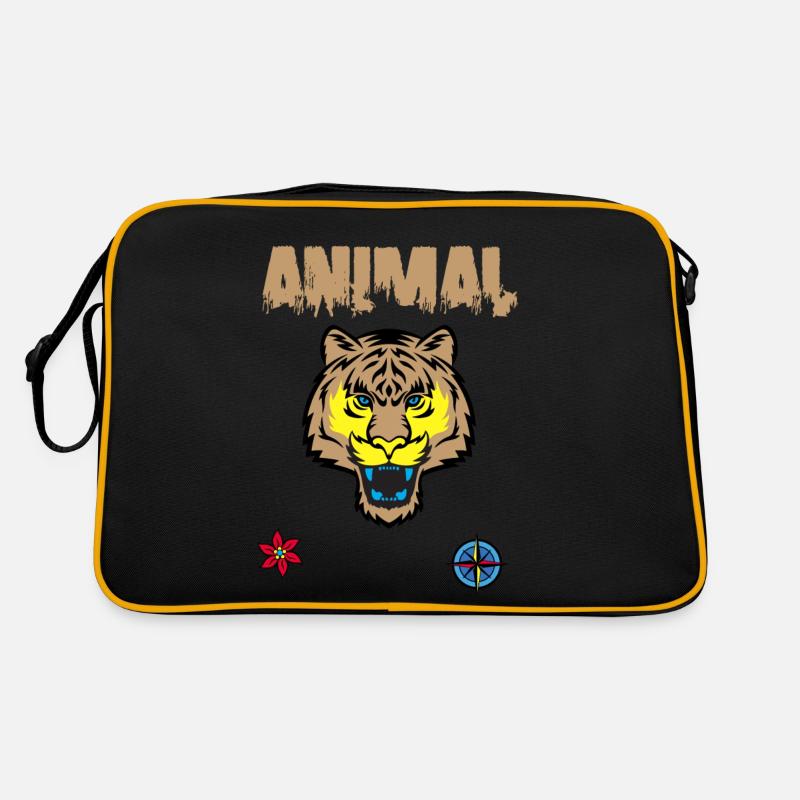 Tigergesicht zeichnen Retro Tasche