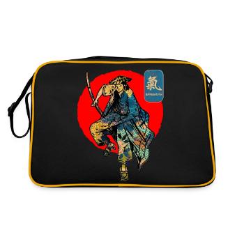 Samurai Warrior Sword Japanese Art Force Kanji - Sac Retro - noir/or - Dos
