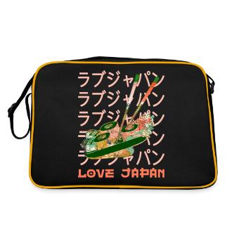 Japanese Sushi Food Lover Symbol Word Kanji Love - Sac Retro - noir/or - Dos