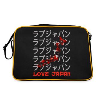 Japon Carte Voyage Japonais Amoureux Symbole Kanji Love - Sac Retro - noir/or - Dos