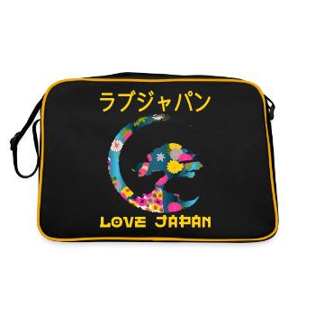 Bonsaï Zen Enso Japonais Symbole Kanji Amour - Sac Retro - noir/or - Dos