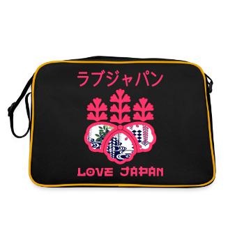 Emblème Symbole Japonais Crest Word Kanji Love - Sac Retro - noir/or - Dos