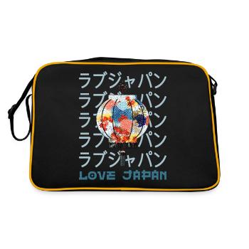 Lanterne japonaise symbole traditionnel mot kanji - Sac Retro - noir/or - Dos