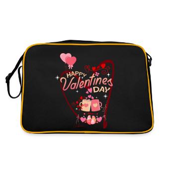VALENTIN Happy valentines days - Sac Retro - noir/or - Dos