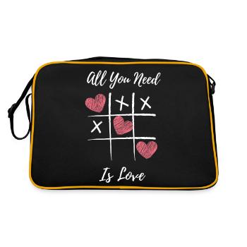 Valentinstags T-Shirt - Tic Tac Toe - Retro Tasche - Schwarz/Gold - Hinten
