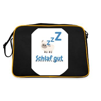 Schaf gut - Retro Tasche - Schwarz/Gold - Hinten
