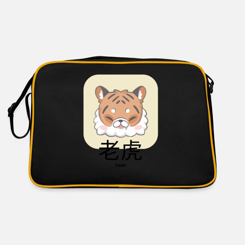 Süßer Tiger - Retro Tasche - Schwarz/Gold