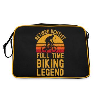 Légende du vélo dentiste à la retraite - Sac Retro - noir/or - Dos