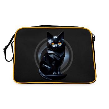 Black cat origami front - Retro Bag - black/gold - Back