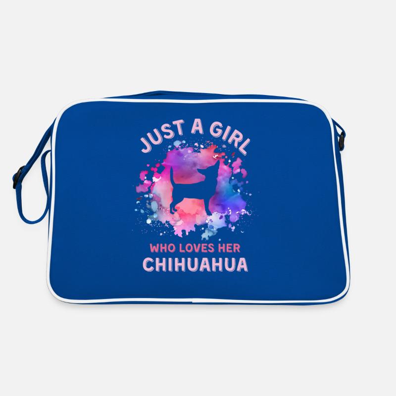 Nur ein Mädchen, das ihren Chihuahua liebt Retro Tasche