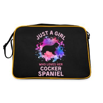 Juste une fille qui aime son Cocker-spaniel - Sac Retro - noir/or - Dos