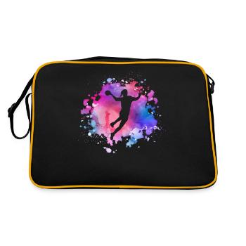 Frauen Handball Mädchen - Retro Tasche - Schwarz/Gold - Hinten