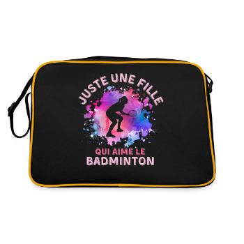 Femmes Badminton Fille - Sac Retro - noir/or - Dos