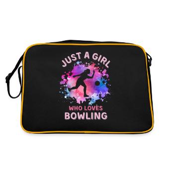 Femmes Bowling Fille - Sac Retro - noir/or - Dos