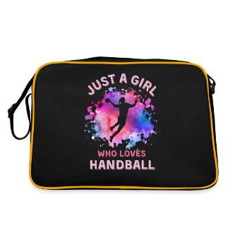 Frauenhandball Handball - Retro Tasche - Schwarz/Gold - Hinten