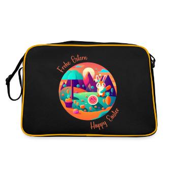 Happy Easter | Happy Easter | Illustration - Retro Bag - black/gold - Back