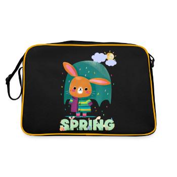 Spring | Easter | Happy Easter | Illustration - Retro Bag - black/gold - Back