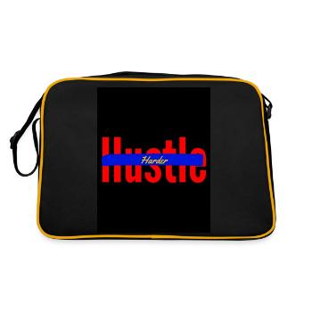 Hustle harder - Retro Tasche - Schwarz/Gold - Hinten