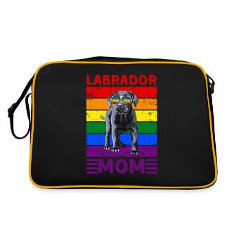 Labrador Mama LGBTQ - Retro Tasche - Schwarz/Gold - Hinten