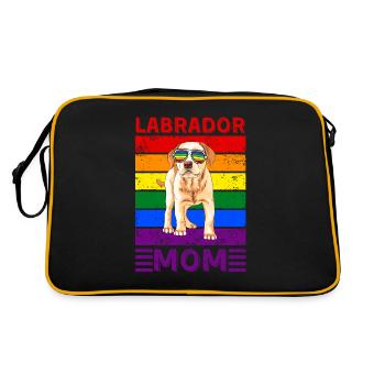 Labrador Mama LGBTQ - Retro Tasche - Schwarz/Gold - Hinten