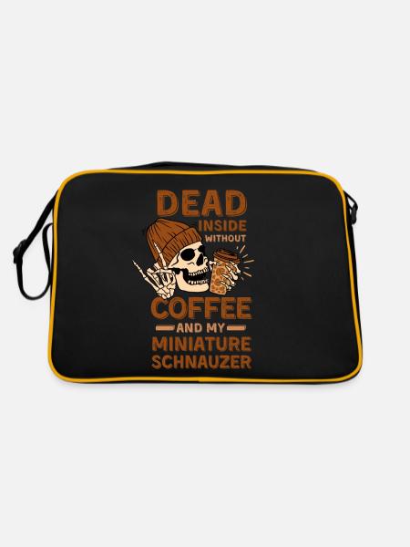 Kaffee-Zwergschnauzer-Liebhaber - Retro Tasche - Schwarz/Gold