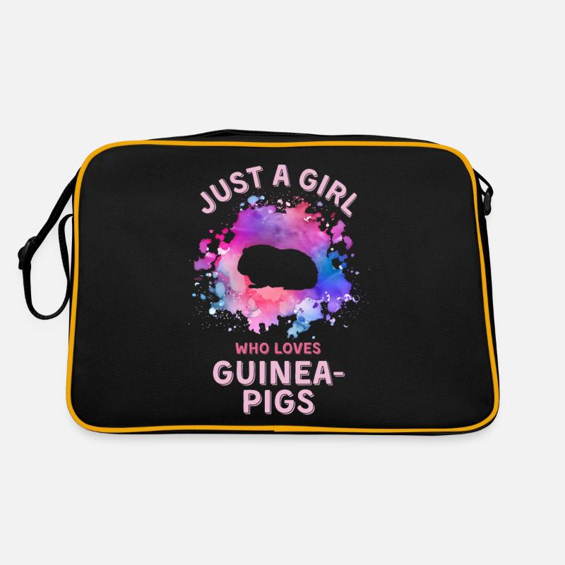 Nur ein Mädchen, das ihr Meerschweinchen liebt Retro Tasche