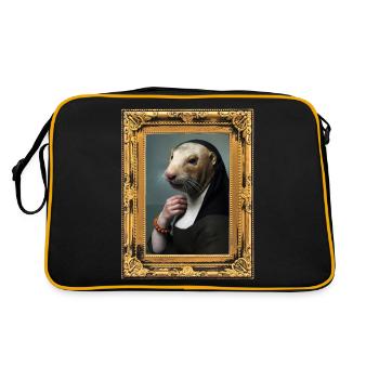 Loutre Perle Bracelet Peinture Art Jan Vermeer - Sac Retro - noir/or - Dos